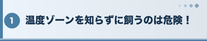 温度ゾーンを知らずに飼うのは危険！
