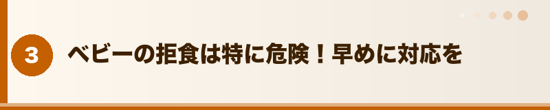 ベビーの拒食は特に危険！早めに対応を