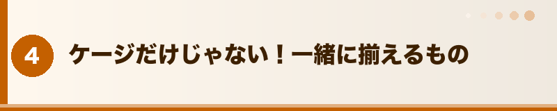 ケージだけじゃない！一緒に揃えるもの