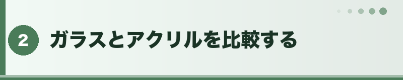 フトアゴ ガラスとアクリルの比較