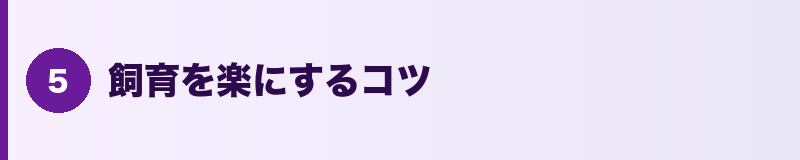 見出しバナー：飼育を楽にするコツ