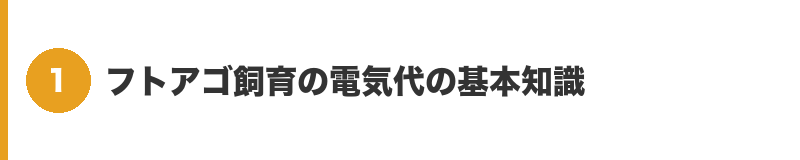 見出しバナー1：フトアゴ飼育の電気代の基本知識