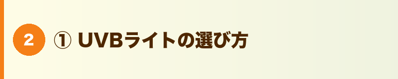 見出しバナー：① UVBライトの選び方