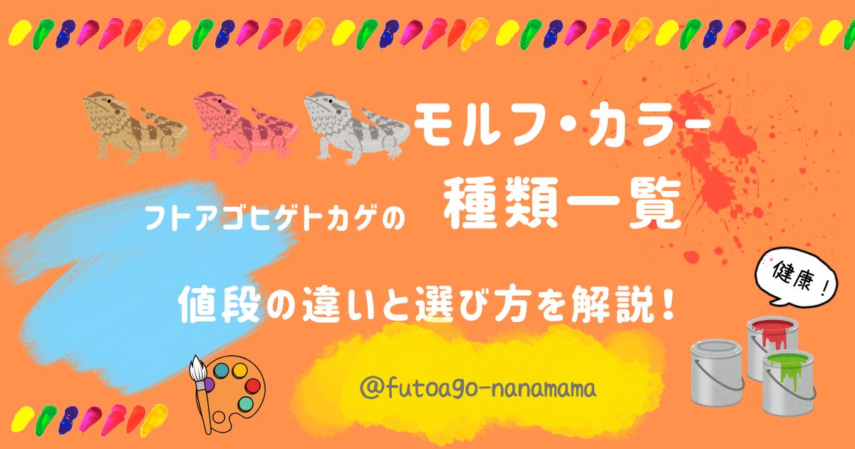フトアゴヒゲトカゲのモルフ・カラー種類一覧