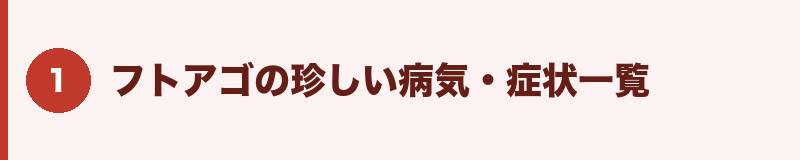 フトアゴの珍しい病気・症状一覧