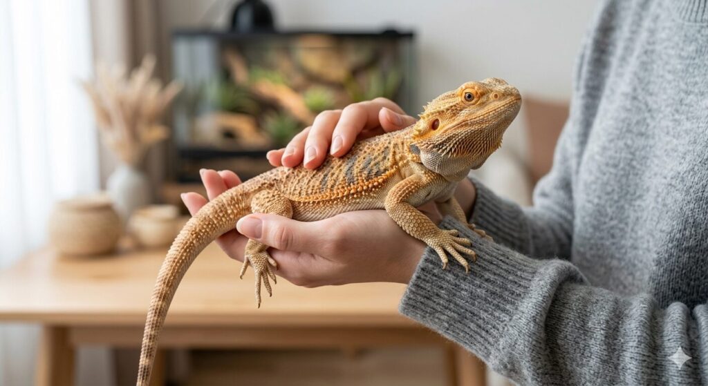 ヤング・アダルトのフトアゴのハンドリング開始タイミング