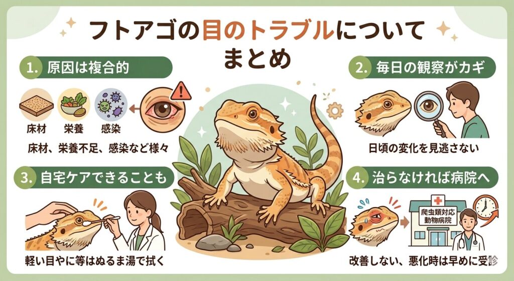 フトアゴヒゲトカゲの目の病気まとめ