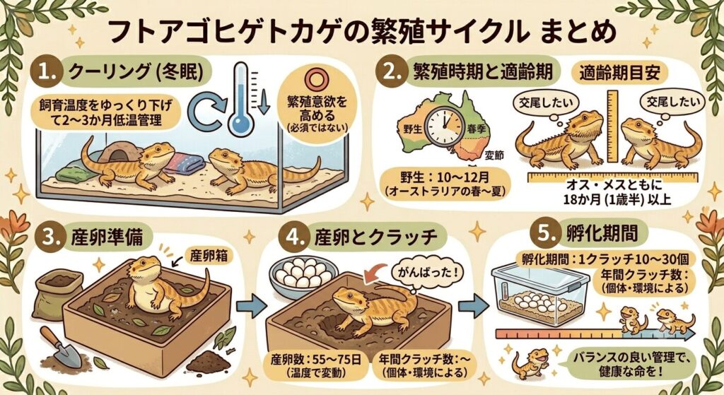フトアゴヒゲトカゲの繁殖サイクル