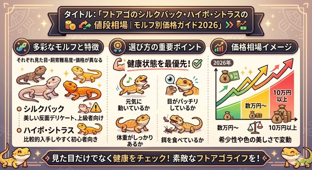 フトアゴのシルクバック・ハイポ・シトラスまとめ