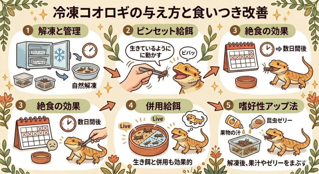 フトアゴ 冷凍コオロギを食べない時の対処法