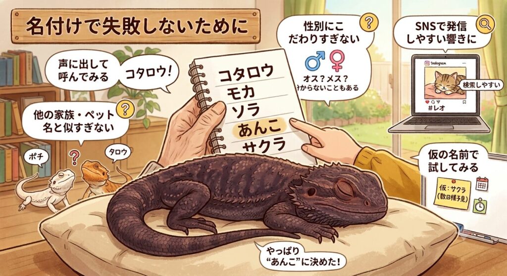 フトアゴに人気の名前の傾向を示すイラスト