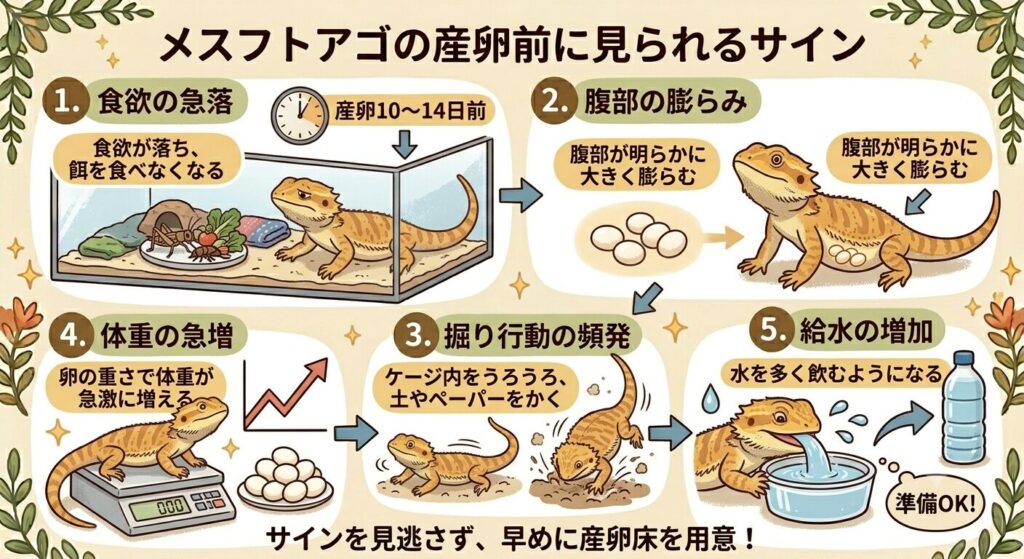 フトアゴの産卵前に見られるサイン