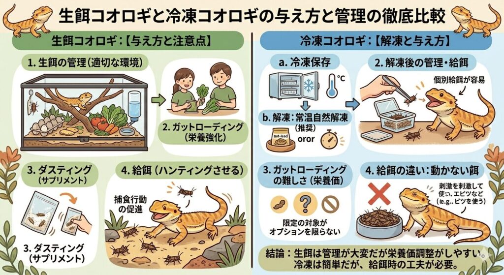 フトアゴ 冷凍コオロギと生き餌の違い