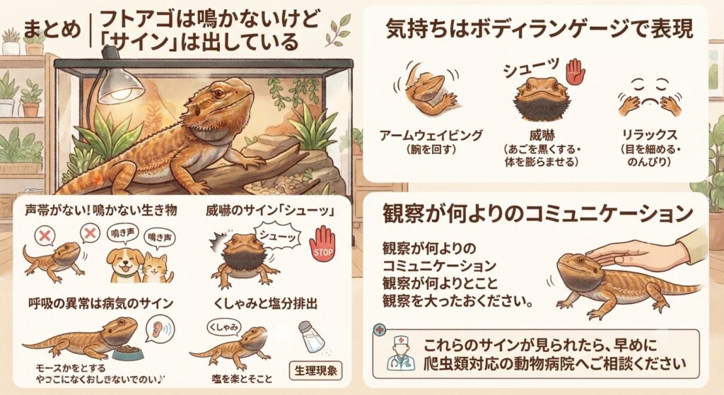 フトアゴが出すサインのまとめイラスト