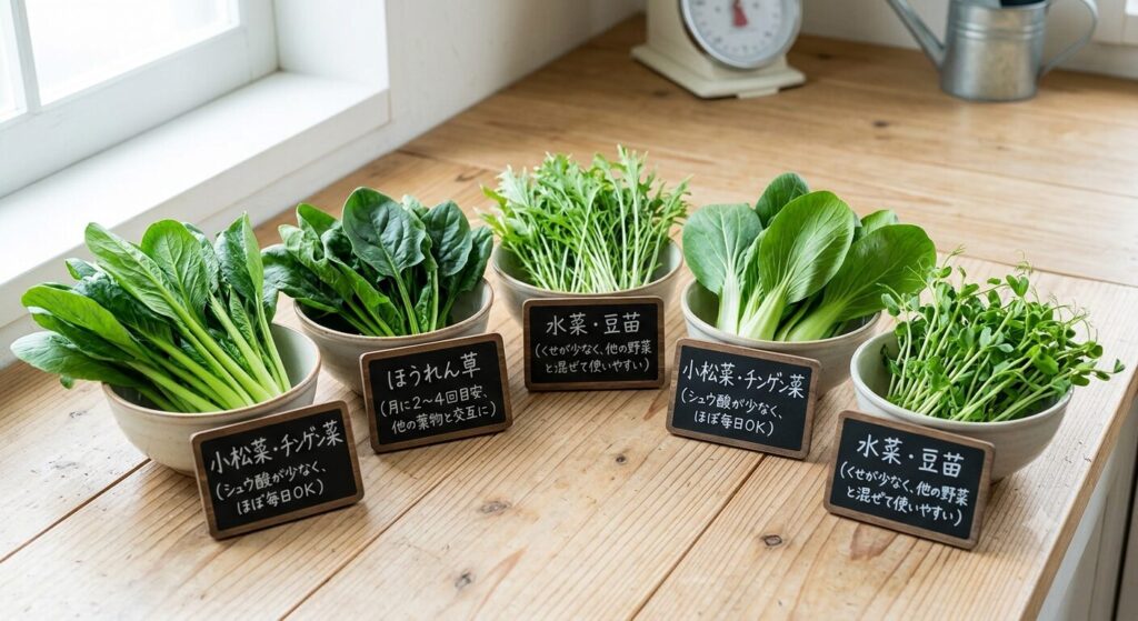 小松菜やチンゲン菜などフトアゴヒゲトカゲにおすすめの葉物野菜