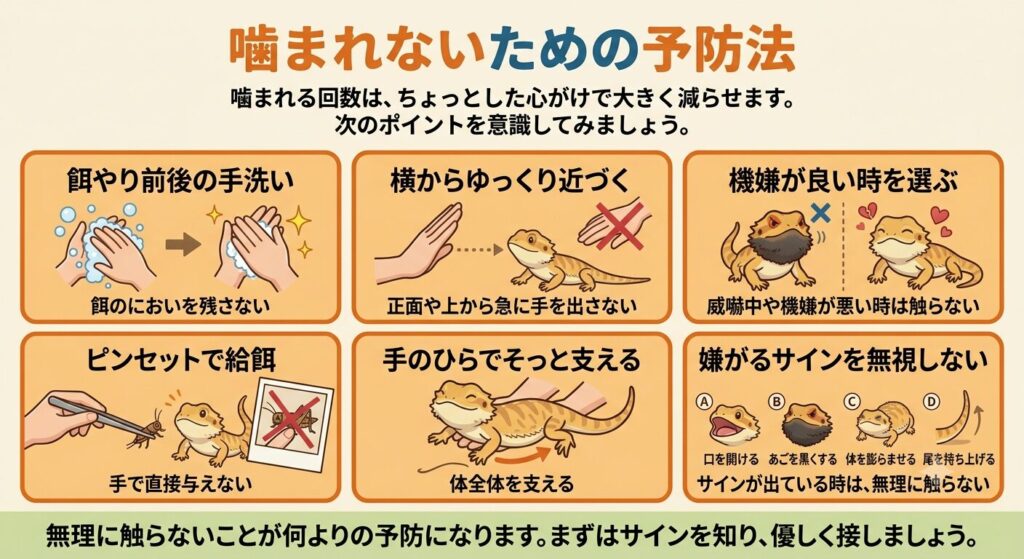 下からすくうように優しく持つフトアゴのハンドリング
