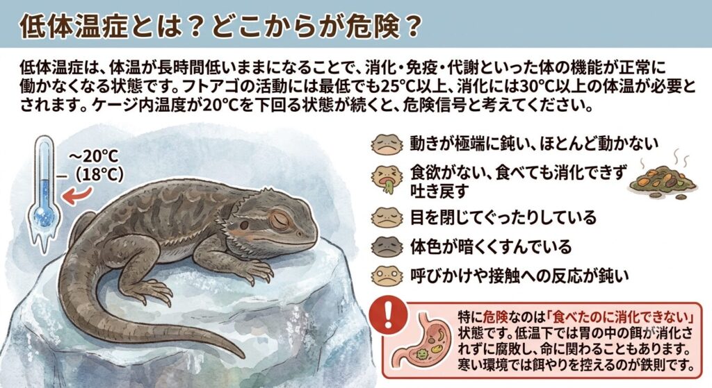 低体温症の危険サインを表すイメージ