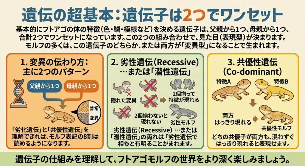 父母から受け継ぐ遺伝子のイメージ図解