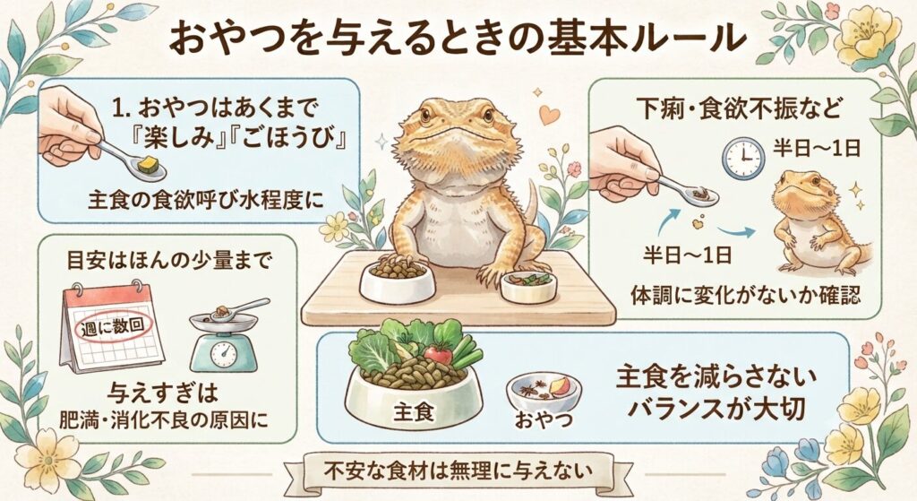 おやつを少量だけ与えるイメージ