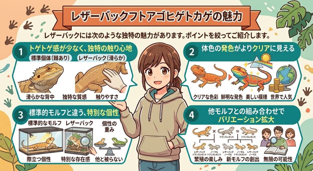 発色がクリアに見えるレザーバックの魅力