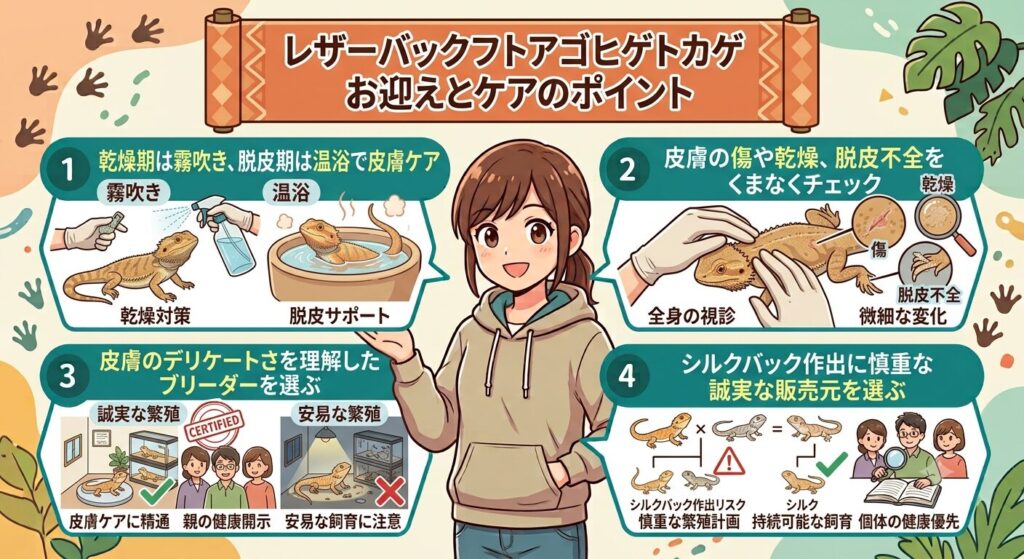 レザーバックのお迎えとケアのポイント